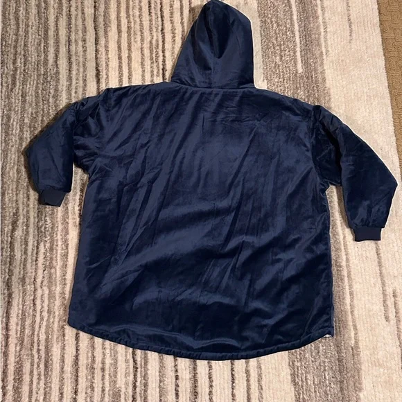 The Comfy Navy Blue Hooded Blanket Sweatshirt - Picture 2 of 2